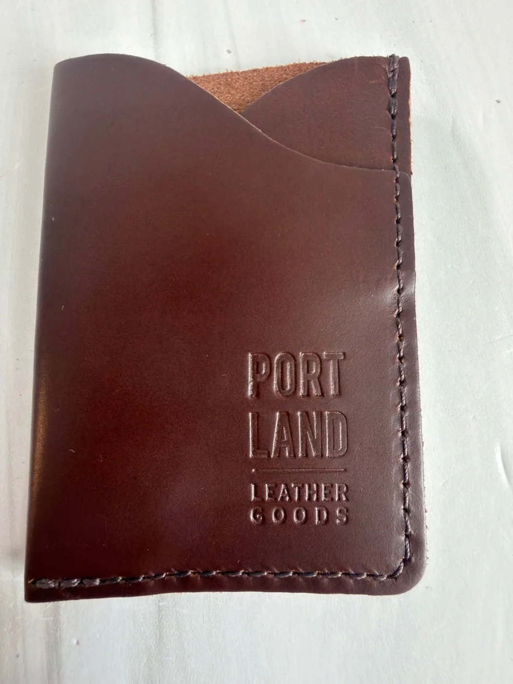 PORTLAND LEATHER GOODS MINIMALIST CREDIT CARD SLOT BROWN SLIM TRAVEL